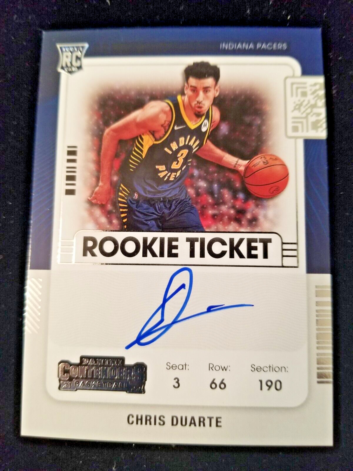 2021/2022 CHRIS DUARTE CONTENDERS CARD #113 ROOKIE AUTOGRAPH UNICAJA MALAGA