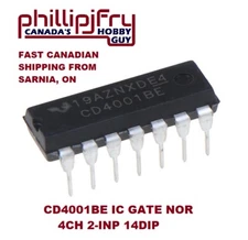 CD4001BE IC GATE NOR 4CH 2-INP 14DIP. SHIPS FROM CANADA. Combine ship & Save $$$