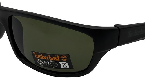Timberland Sunglass Mens Matte Black Plastic Wrap, Green Lens TB7267. 2N - Picture 3 of 12