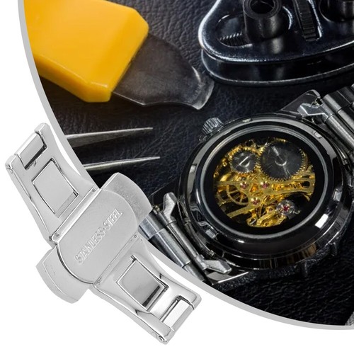 Metal Watch Band Buckle Watchband Strap Stainless Steel Clasp Butterfly New 1pc - Picture 22 of 26