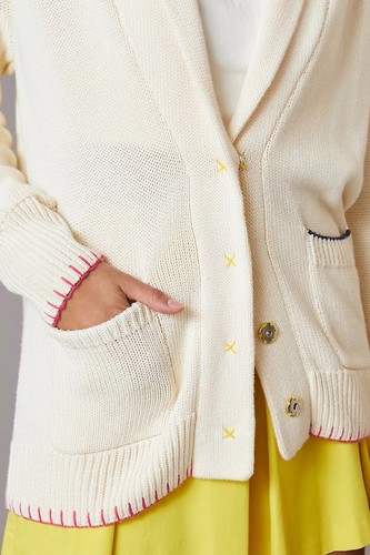Kerri Rosenthal Schal Strickjacke Kaschmir Anthropologie Anker Strand Gr. L NEU - Bild 4 von 5