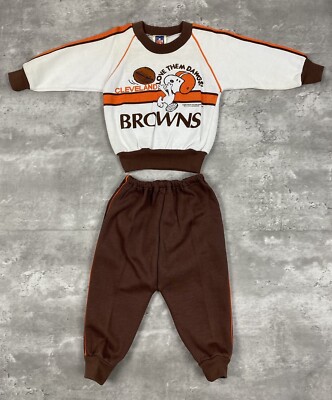 vintage 80s SNOOPY CLEVELAND BROWNS SWEATSHIRT SWEATPANTS