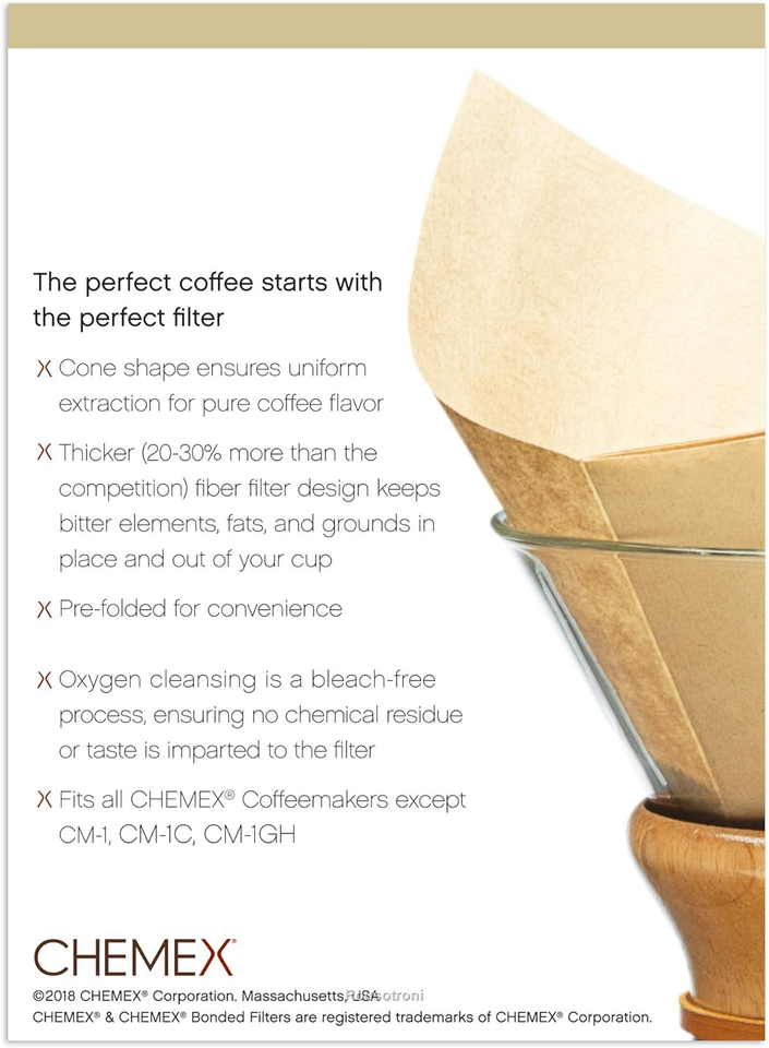 Chemex Natural Coffee Filters, Square, 100ct Exclusive Packaging eBay