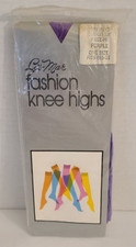 Vintage LIS-MAR Fashion Knee Hi Stockings 100 Nylon, One Size 8.5-11, PURPLE