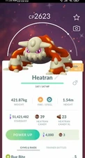Pokemon Shiny Heatran - TRADE 1 mill Dust (Unregistered)- Read Description