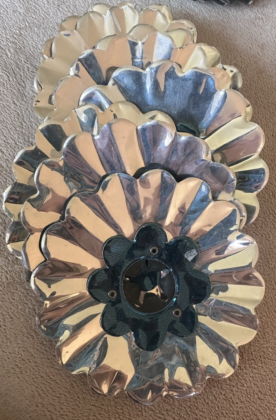 Lot Of 37 Vintage Aluminum Foil Christmas Tree Light Reflectors Mixed