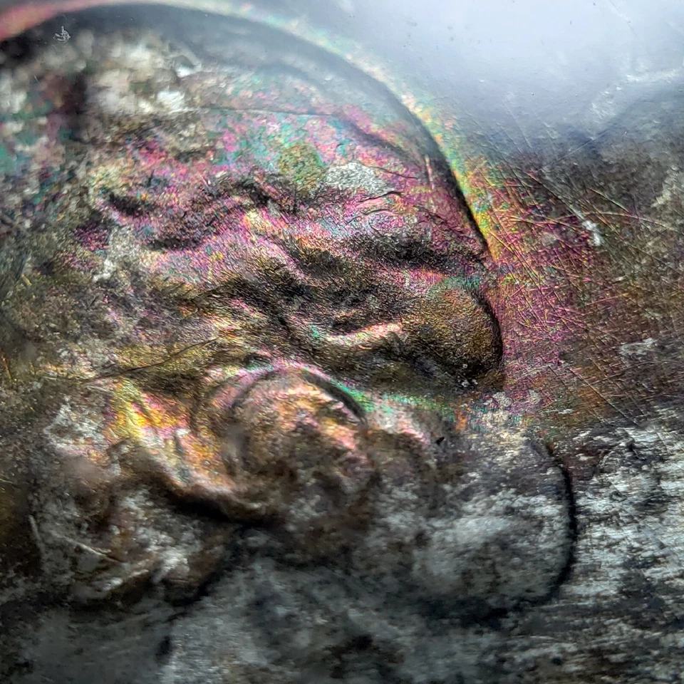 1953 25c Washington Quarter - PQ Thick Rainbow Toning - ICG MS 67 - VIDEO- X4446 - Image 3 of 4