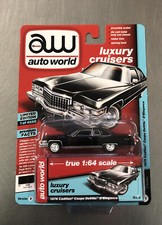 AUTO WORLD PREMIUM 1976 CADILLAC COUPE DeVILLE D ELEGANCE LUXURY CRUISERS BLACK