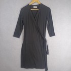 Mela Purdie Women's Black Stretchy Size 10 Wrap Dress