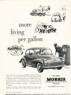 1957 Morris 1000 - Vintage Advertisement Car Print Ad J470