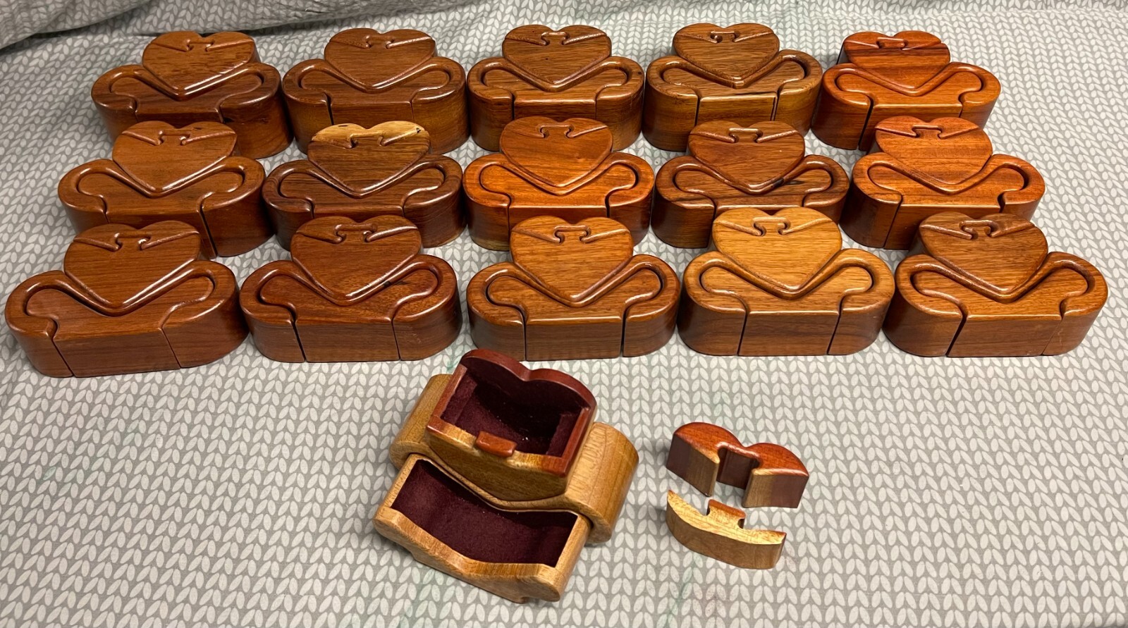 Hardwood Puzzle Boxes JOB LOT OF 350 mixed styles. Good profit possible