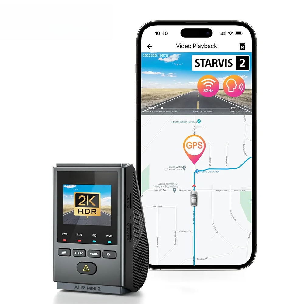 2K 60FPS Dash Cam with Voice Control, 5GHz Wi-Fi, and GPS Car Recorder-image