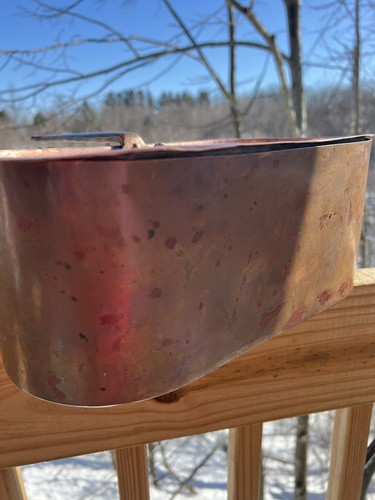 French Copper Oval Braising Poacher Roasting Pan Pot Antique Daubiere - Picture 24 of 24