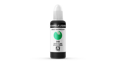 (254,69 /1l) Liquid Watercolor Vallejo 33540 Spring Green 32ml Frühlingsgrün Aqu