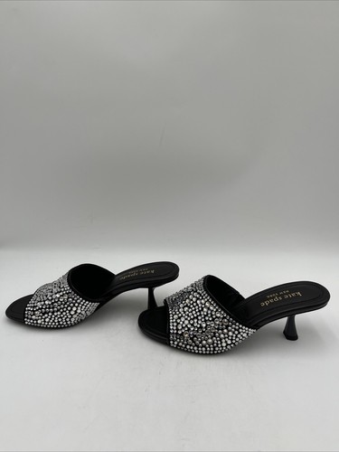 NWOB Kate Spade New York Malibu Crystal Women's Sandals Black Size 8B/38.5 - Picture 3 of 5