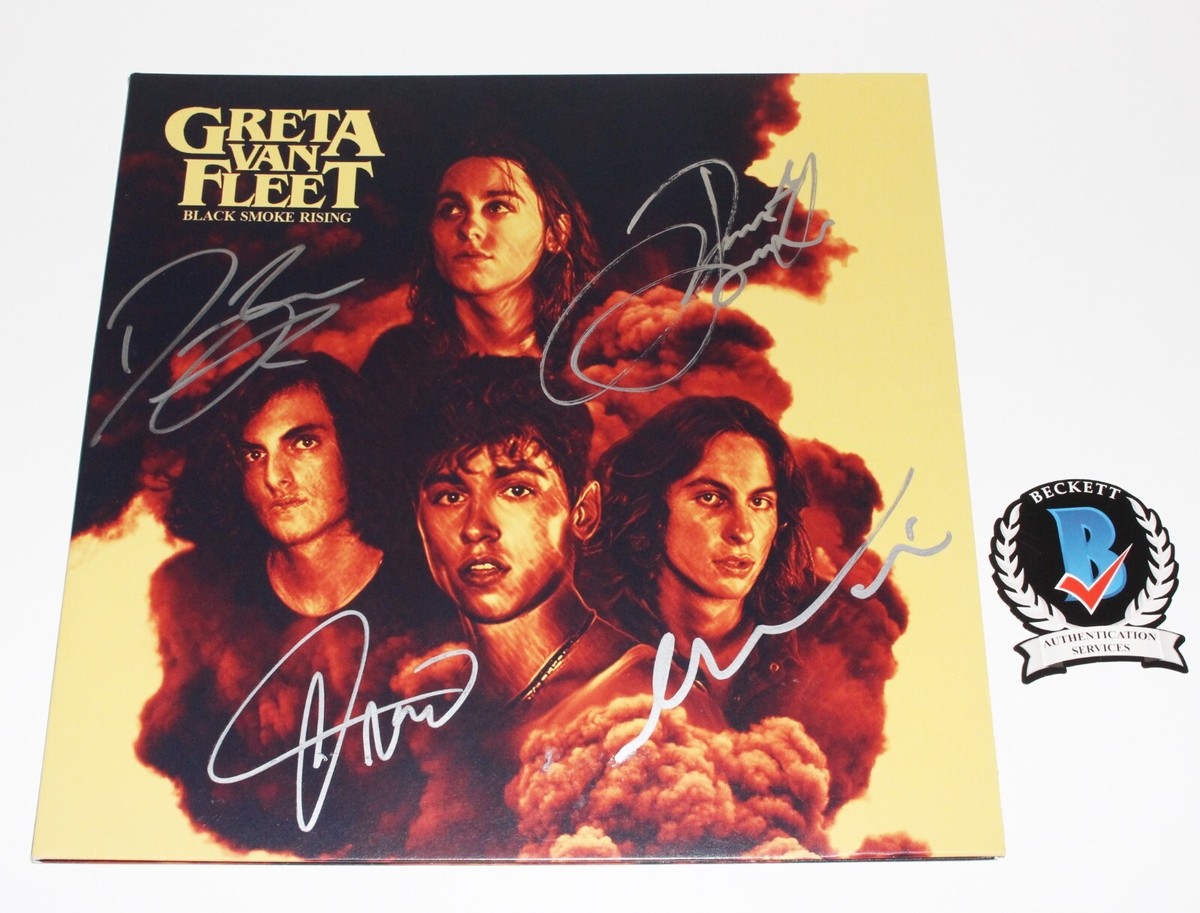 GRETA VAN FLEET BAND SIGNED 'BLACK SMOKE RISING' ALBUM VINYL
