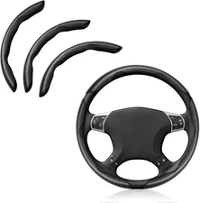 Carbon Fiber Steering Wheel Cover - 3PC Universal Non Slip Steering Wheel Protec