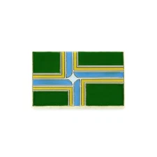 PORTLAND OREGON CITY FLAG PIN 1" Pacific Northwest PDX Enamel Lapel Jacket Badge