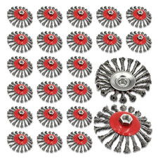 24 Pack 4-1/2 Inch Twist Knotted Wire Wheel Brush for 4 1/2 Angle Grinder with 5
