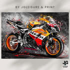 Honda Repsol inspired Superbike Poster Print Motorbike Wall Art Racing Artwork
