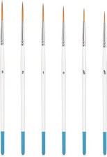 6 Pcs Script Liner Brush Long Fine Point Tip Small to Medium