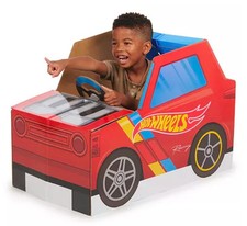 Hot Wheels NEW Pop 2 Play Indoor Play Car Sturdy Cardboard DIY Build Red
