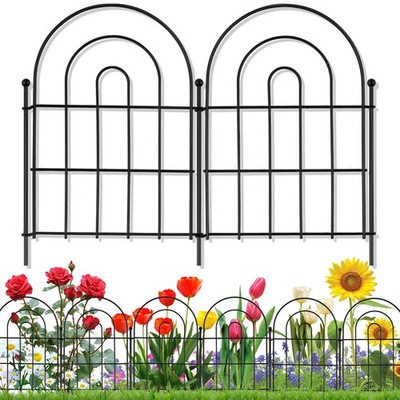 18 Pack Decorative Garden Fence Animal Barrier: 17 in(H) x 18 ft(L) Border Fl...