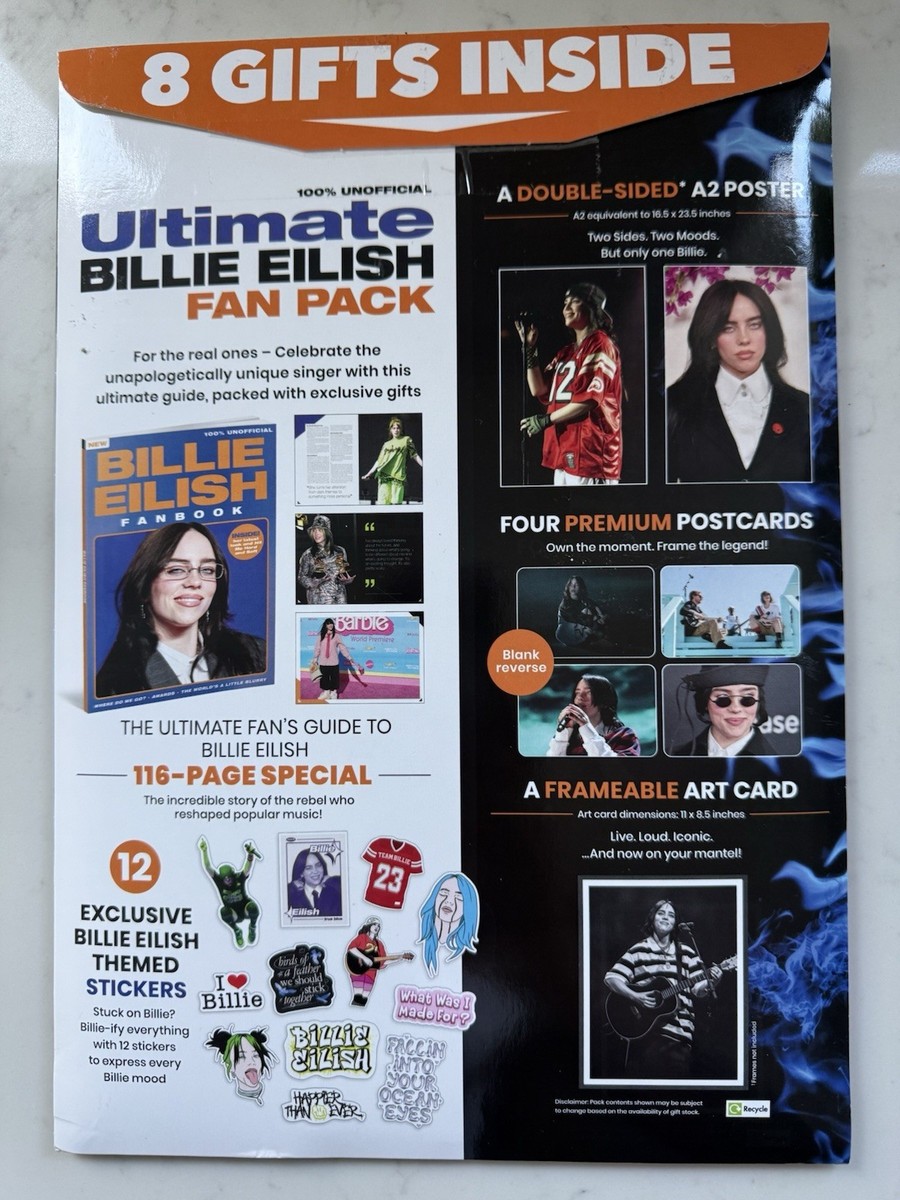 BILLIE EILISH ULTIMATE FAN PACK MAGAZINE 2025 GIFTS POSTCARDS
