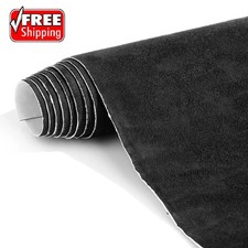Suede Wrap Self-Adhesive Black Suede Car Interior Wrap 17in x 70in Microfiber...