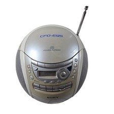 Sony CFD-E95 CD Radio Cassette Corder Boombox Silver Mega Bass AM FM Portable