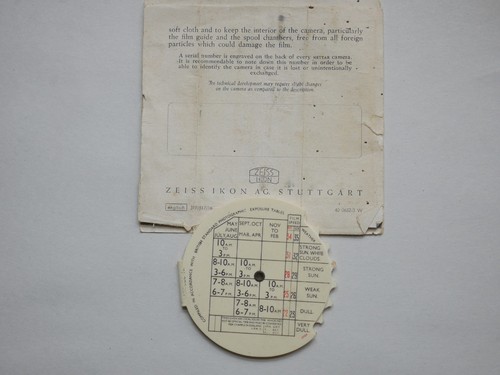 Zeiss Ikon Nettar Instructions with Johnson Standard Exposure Meter - Picture 4 of 4
