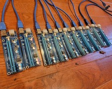 PCI-E GPU Riser Adapter Card 1X to 16X USB 3.0 24" 32" and 36" cables Lot of 10