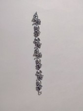 Pulsera Kabana vintage amante de los gatos gatito gatito plata de ley 7,25 pulgadas