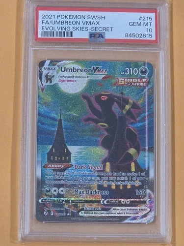 2021 POKEMON SWORD & SHIELD EVOLVING SKIES SECRET FULL ART/UMBREON VMAX PSA 10