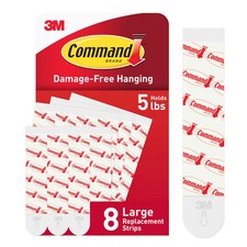 Large Refill Adhesive Strips for Wall Hooks, 8 Strips 1.71 per strip