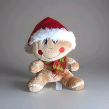 Dan Dee Gingerbread Boy Plush Christmas Holiday Doll 7" Embroidered Hat Scarf