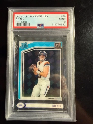 2024 Panini Donruss Clearly Bo Nix Rookie PSA 9 RC #56