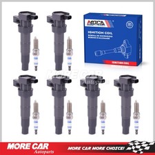 6x Ignition Coils 6x Spark Plugs for Hyundai Genesis Santa Fe Kia Cadenza Sedona