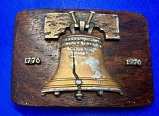 America Bicentennial 1776 Celebration Liberty bell Vintage Wooden Belt Buckle