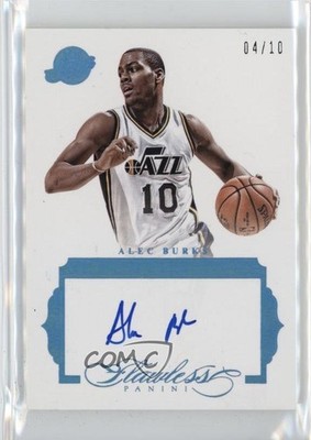 2015-16 Panini Flawless Premium Ink Sapphire 4/10 Alec Burks #PI-BR Auto 06mc