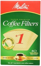 Melitta 620122 40 Count 1 Natural Brown Cone Coffee 1 Box,