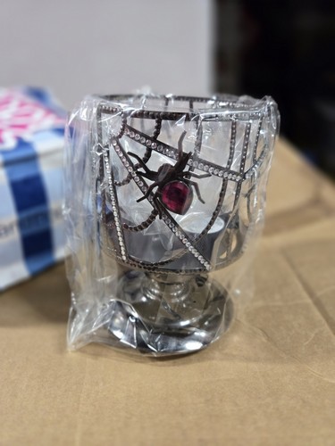 Bath & Body Works 2023 HALLOWEEN EDELSTEIN SPINNE 3 Docht SOCKEL KERZENHALTER NEU
