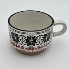 Magnolia Hearth & Hand Stoneware Fair Isle “Comfy” Fall / Winter / Christmas Mug