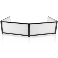 Pyle Tabletop DJ Booth Cover Screen-DJ Façade Front Board Display - White
