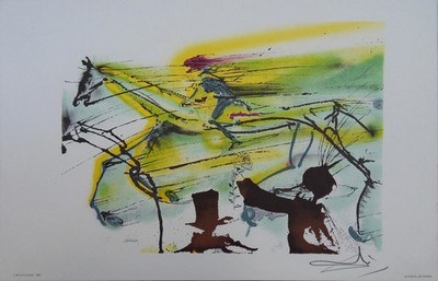 Salvador DALI: Die Pferde, Das Rennpferd - Signierte Lithographie