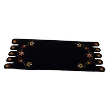 Flowering Vine Black Table Runner,One Size,TRAR0201 