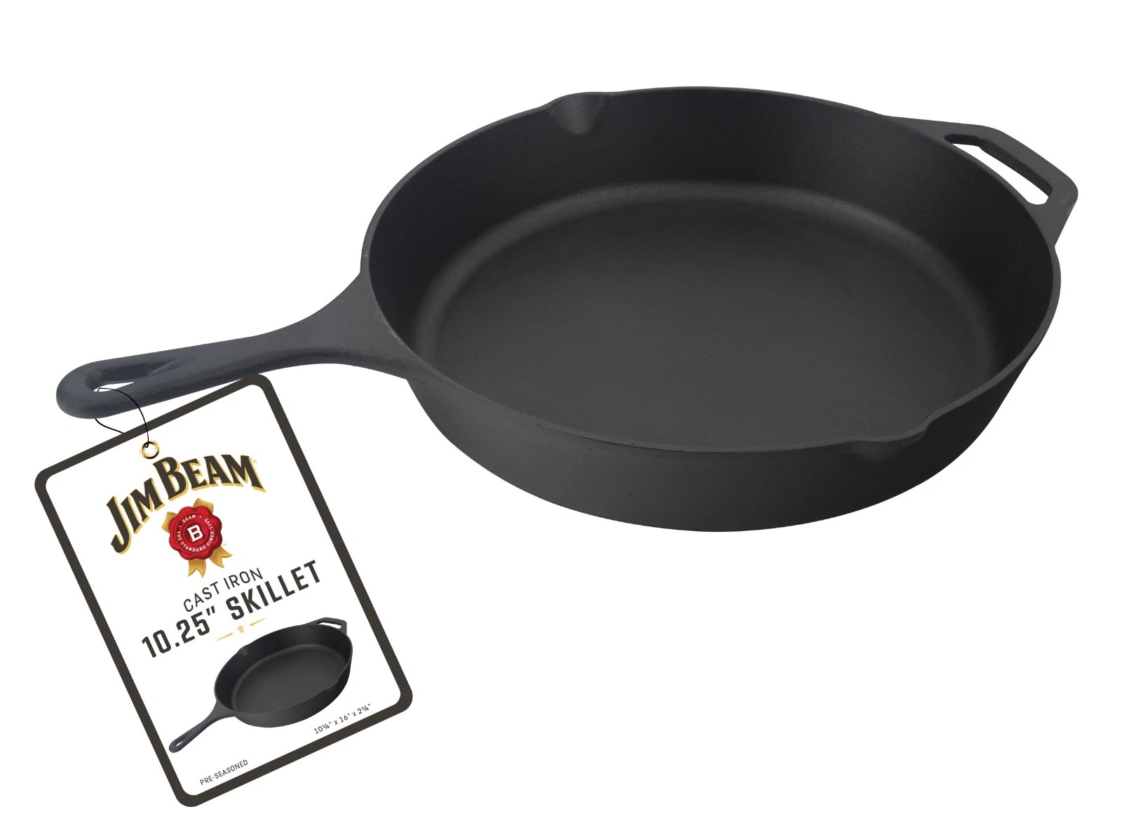Jim Beam 10.25" Pre-Seasoned Cast Iron Round Skillet