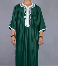 Men Green White Jubbah Thobe 3xl New