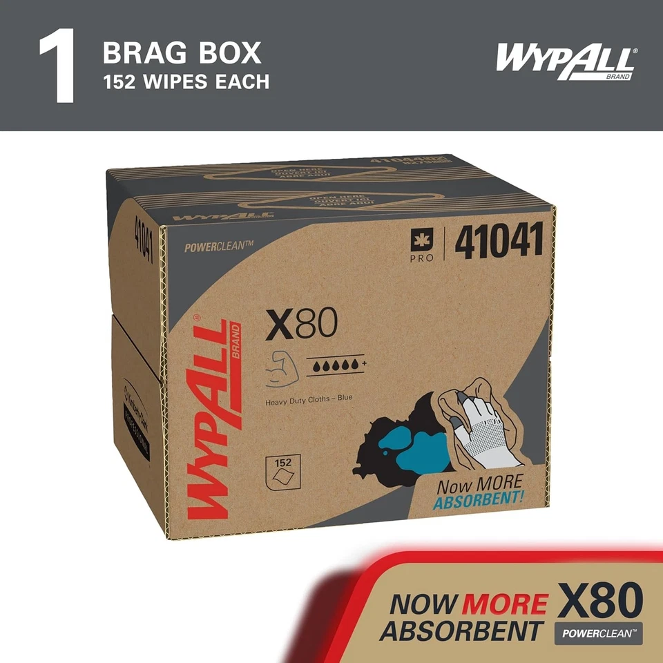 Blue PowerClean X80 Heavy Duty Towels: 160 Sheets for Superior Absorbency - Image 4 of 4