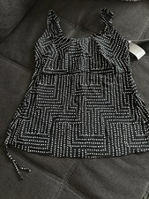 Rosa Faia Fa. Anita Tankini Oberteil Gr.46E Neu Schwarz Mit Weißen Punkten